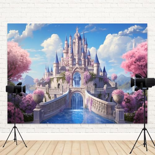 Fondo Fotográfico 7x5ft Castillo Princesa Floral Rosa miniatura 4