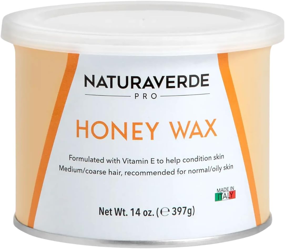 NaturaverdePro Honey Soft Wax for Body and Facial Hair Removal, Wax Hair Remover for Women, Infused with Vitamin E, Normal to Oily Skin Types - 14oz