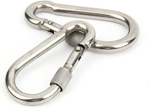 Vista 8 de 5 Pack-2.75 Inch 304 Stainless Steel Silver Spring Hook Buckle,Clip Carabiner,Keychain, Snap, Link, Keyring,Dog Chain Belt Buckle