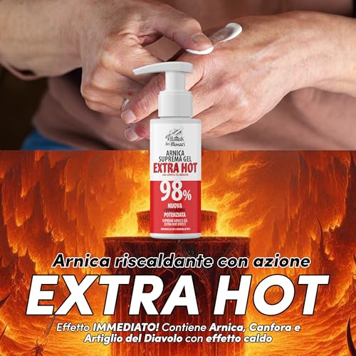 Arnica Suprema Gel 98% Super Hot – Formula Potenziata Con Arnica Montana, Artiglio Del Diavolo E Canfora – Sollievo Per Muscoli E Articolazioni – Crema Riscaldante, Extra Forte – 100Ml - 2