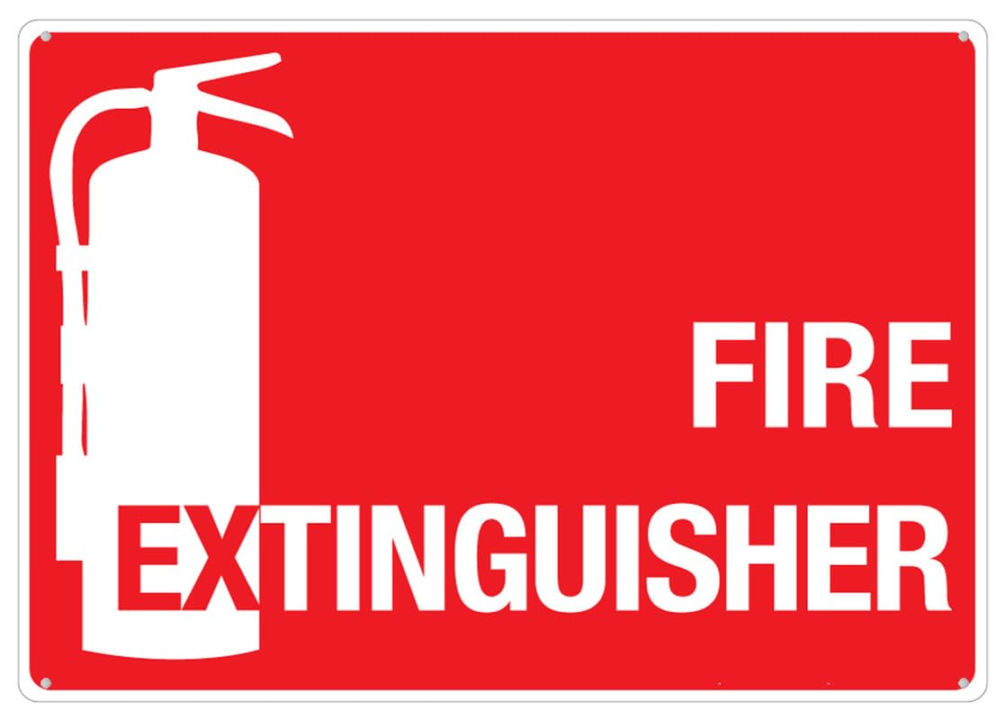 Fire Extinguisher Wall Aluminum Metal Sign 12"x8" UV Ink Printed For Home/Business Use