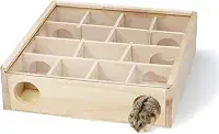 Wontee Labirinto de Madeira para Hamster com Túnel, Esconderijo e Brinquedos de Exploração para Hamsters Anões, Ratos Pequenos e Gerbils