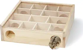 Wontee Labirinto de Madeira para Hamster com Túnel, Esconderijo e Brinquedos de Exploração para Hamsters Anões, Ratos Pequenos e Gerbils