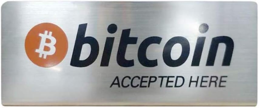 Bitcoin Accepted Here Display – Beautiful Stainless Steel Bitcoin Display – Crypto Display – Bitcoin Sign – Crypto Sign – Bitcoin Accessories - HODL