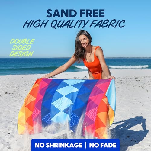 Image of SUN NINJA Quick Dry Towel, Microfiber Beach Towel 63x32in, Triangle