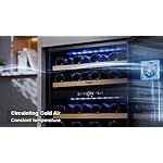 Yeego Wine Fridge Cooler - 24 Inch Dual Zone Wine Fridge Hold 47 Bottles, 40-65°F Wine Refrigerator Glass Door, Built in, Freestanding Under Counter Fridge for Beer Soda Drink Home Bar Office - Image 7