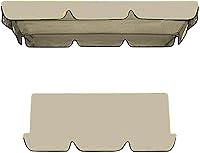 Vista 8 de Juego de cubierta superior impermeable para patio, cubierta superior de repuesto + funda de cojín para columpio para patio, columpio, jardín, Rojo