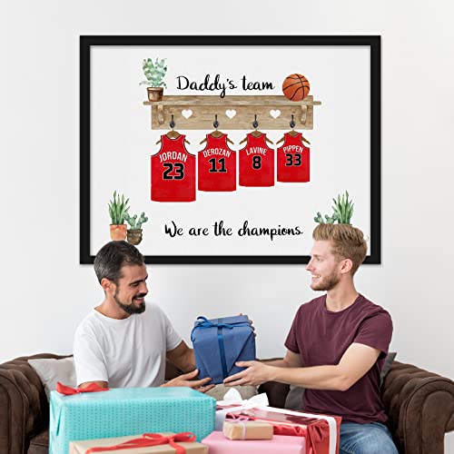 Gowelly Personalized Custom Gifts for Dad Who are the Captain of the Family - Fathers Birthday Gifts from Daughter&Son&Wife - Cool Gifts for Dad - Football&Baseball&Basketball Themed Canvas Prints miniatura 4