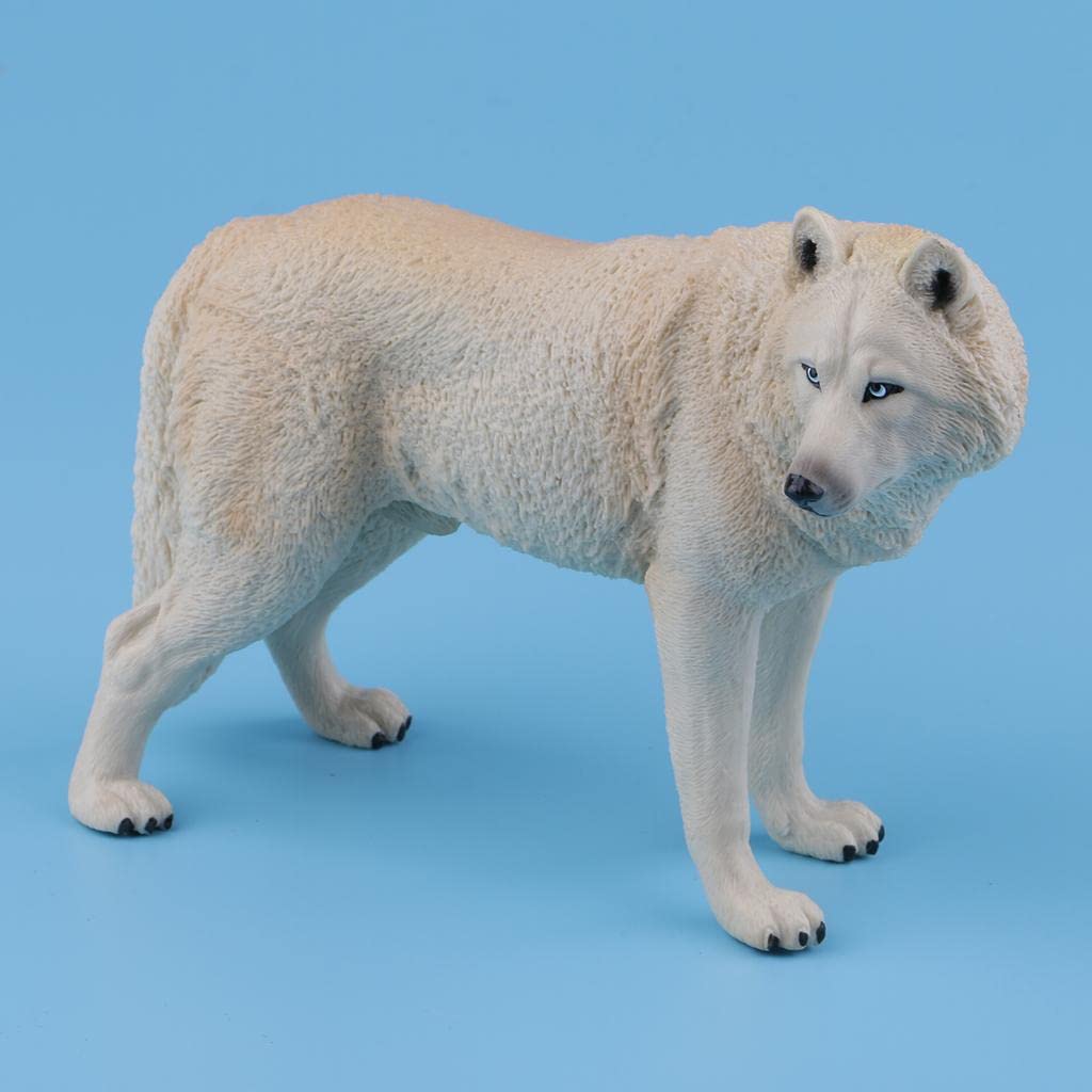 Wolf Modellino Animale Modellino Lupo Simulazione Giocattolo Figure Animali Selvatici Modello Lupo PVC Sicuro Adatto a Decorazione Casa Ornamento, Beige