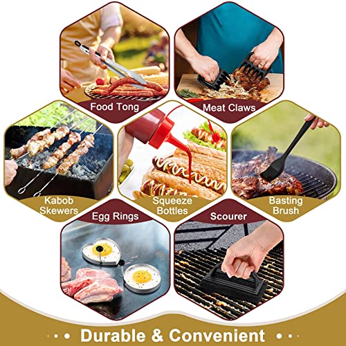 30Pcs Griddle Accessories Kit, Joyfair Flattop Grill Spatulas Set With Melting Dome For Outdoor Camping Bbq, Include Stainless Steel Turner/Scraper/Meat Tenderizer/Carry Bag, Dishwasher Safe #TOP5