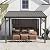 Domi 8’x10’ Wall-Mounted Hardtop Gazebo Pergola – Permanent Lean-to Outdoor Shelter with Sloped Galvanized Steel Roof & Upgraded Drainage – Grey Metal Patio Cover for Backyard, Deck, Garden