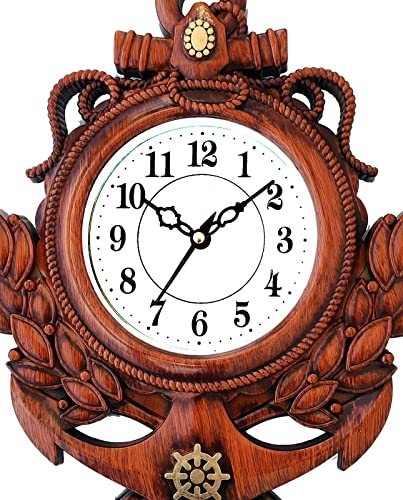 Image of Sawariya Ventures Present Analog Wall Clock with Glass for Living Room || Badroom || Shop || Office || Home Decor || 27 cm X 27 cm Design-124 (Wood)