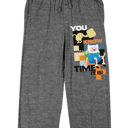 Adventure Time Finn and Characters Men's Heather Gray Sleep Pajama Pants2