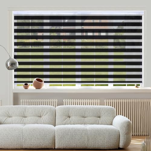 Catálogo para Comprar On-line Cortinas y persianas los preferidos por los clientes. 40 KOZFULE Persianas Enrollables de Cebra, Doble Capa Persianas Horizontales, Ajustar la Densidad de Luz Interior, Estilo Moderno Doble Vista, Ideal para Uso en Interiores: Cocina,...