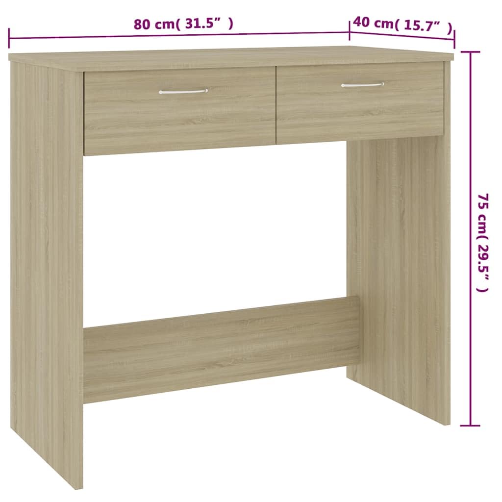Scrivania 80 x 40 x 75 cm in legno di rovere Sonoma con cassetto
