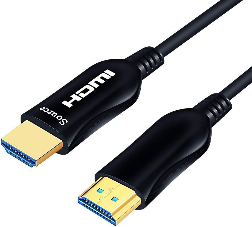 Shuliancable Fiber Optic HDMI Cable， HDMI Optical Cable Support 4K@60Hz/4:4:4 HDR HDCP High Speed 18Gbps HDMI Lead 10m 15m 20m 30m (10m)