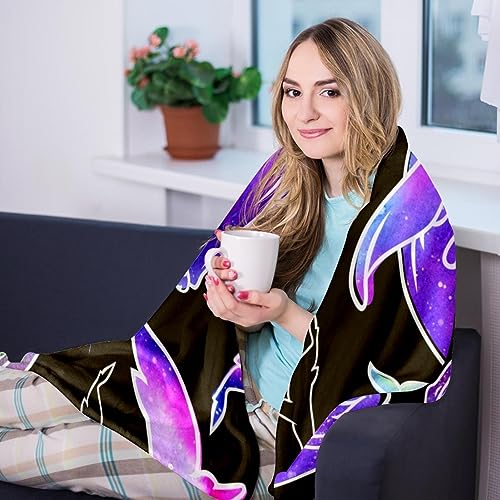 Baleines de violet étoilé couverture douce contre le froid sur le canapé - 8
