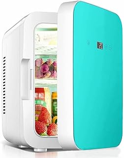 Mini réfrigérateur à affichage numérique,réfrigérateur de bureau 8 litres plus froid et plus chaud,glacière pour voiture et ménage,congélateur pour cosmétiques/boissons/fruits,panneau en verre trempé