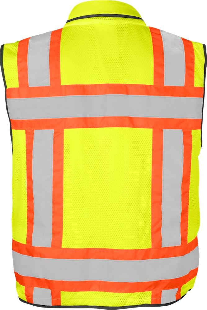 Ironwear 1278FR-L-05-2XL ANSI Class 2 Flame Retardant Polyester Surveyor SAFETY Vest with 2" Silver Reflective Tape, Lime, 2X-Large - Image 2