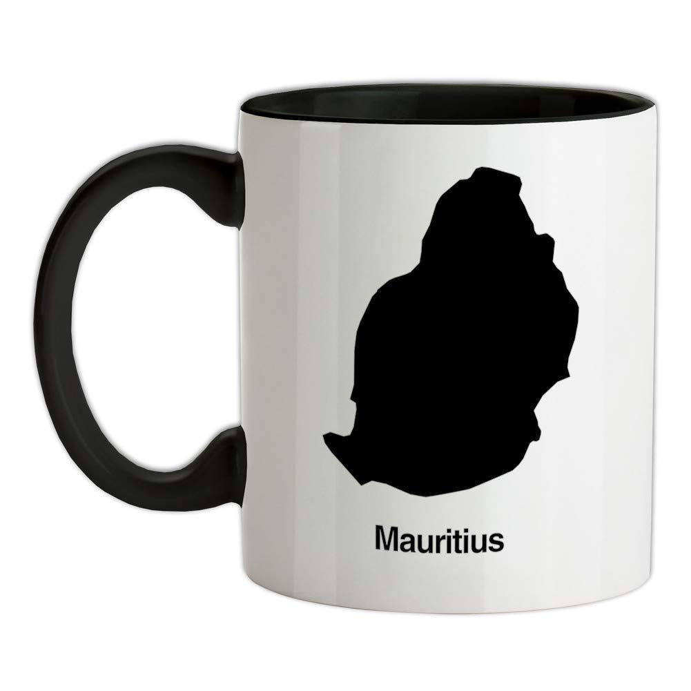 Mauritius Silhouette - 11oz - Ceramic Two-Tone Mug for Coffee/Tea