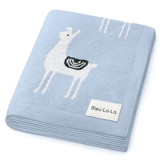 Bleu La La Mantita Envolvente para Bebés, Colchas para Niñas y Niños - 100% Algodón Suave de Lujo Tejido Ligero para Cuna y Cochecito, Ideal para Recién Nacidos e Infante de Regalos (Alpaca - Azul)