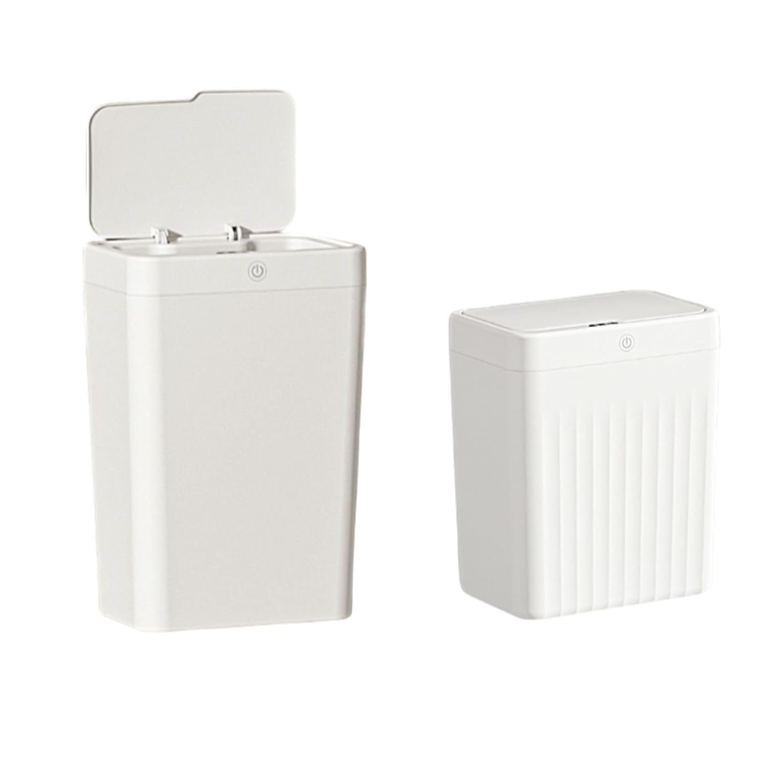 2 Packs Automatic Trash Can Set, 4 Gallon and 3.7 Gallon Garbage Bin with lid, Smart Sensor, Toucheless Opening, for Office, Kitchen, Bathroom, Camping Gear, Pets. (No Batteries Included)