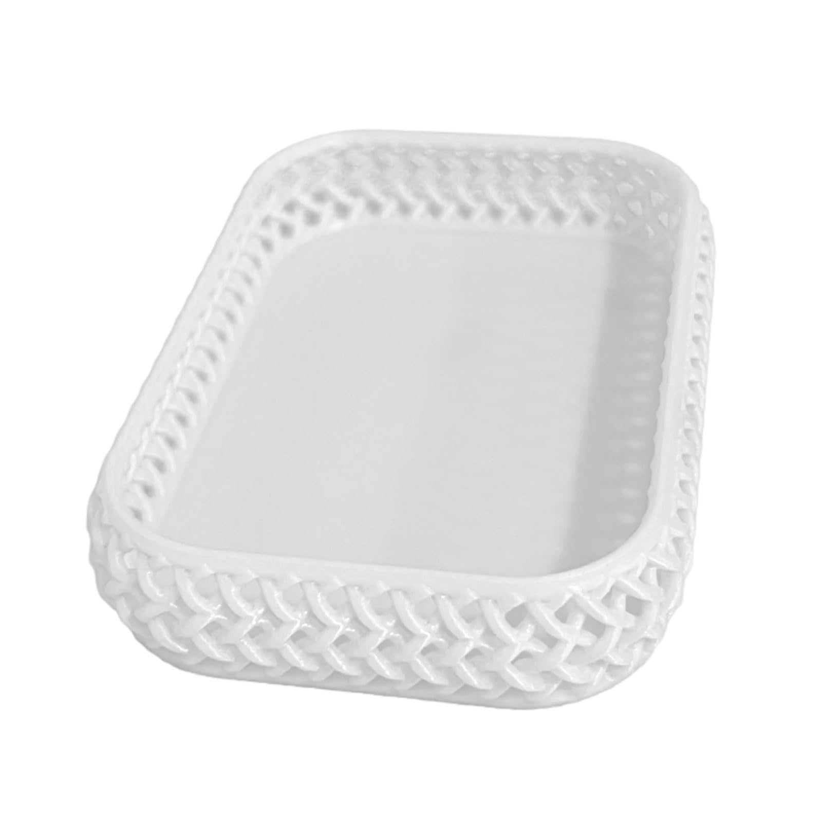 Tsophreniq Multipurpose Decorative Storage Basket for Fruits Snacks and Small Items Contemporary Serving Plate Storage Tray Simple Tray