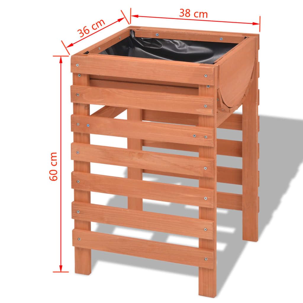 Homogen Macetero de madera maciza de abeto 38 x 36 x 60 cm con espacio de almacenamiento, ideal como maceta, macetero, jardinera para balcón, jardín, terraza y uso en interiores