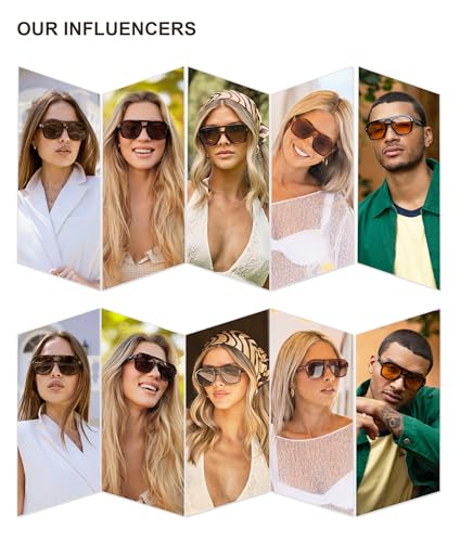 Image of SOJOS Retro Thick Polarized Aviator Sunglasses for Women Men, Large Trendy Bold Square Pilot Shades SJ2385
