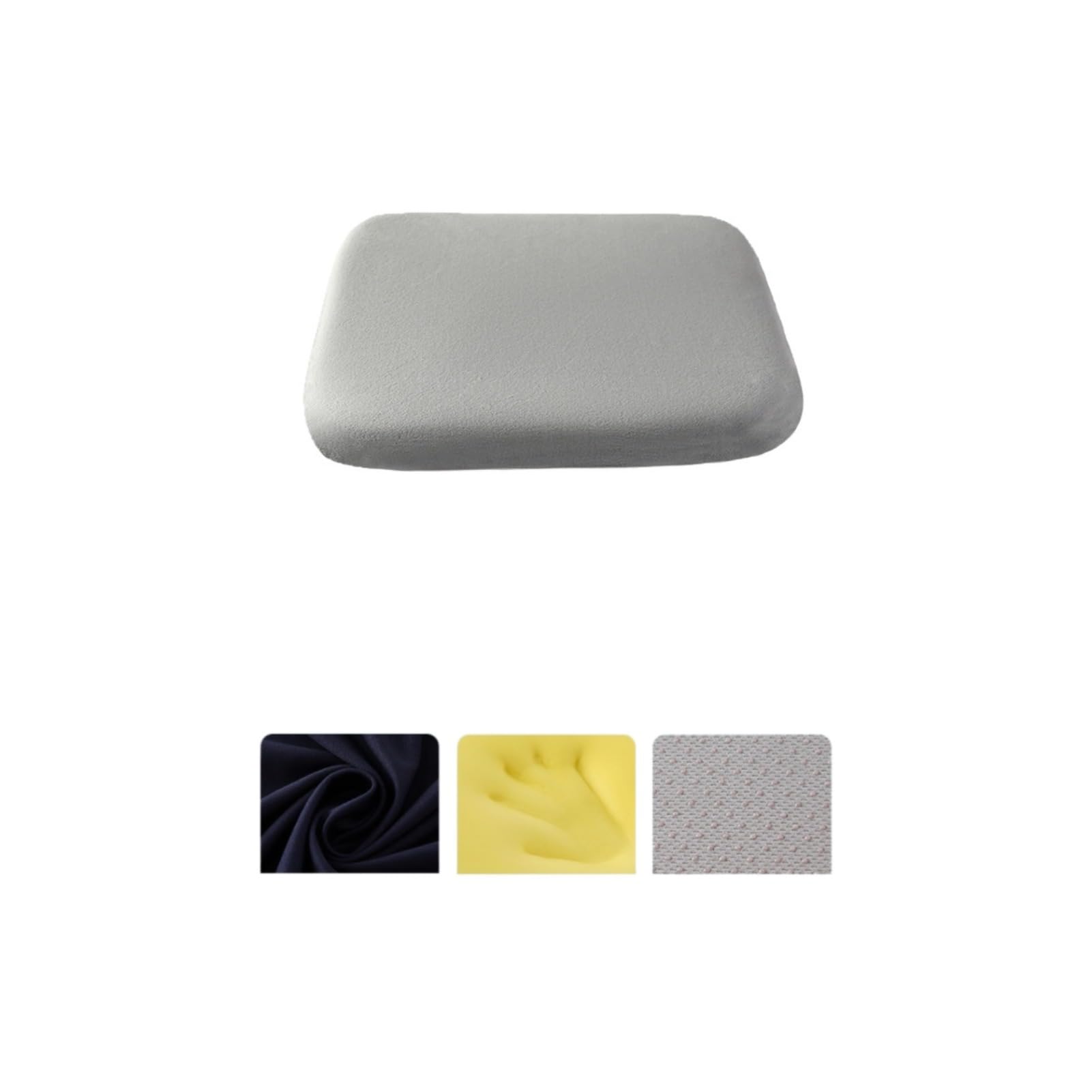Tjkk Dark Gray Memory Foam Cushion For Seating Alleviates Discomfort Home Office Or Car Use (17X17x1 Inches,)