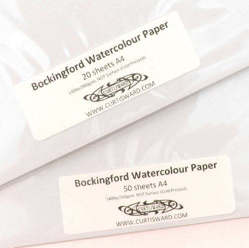 Artistas Bockingford prensado en frío (superficie no) un diseño de la cascada, 4 paquete 50 hojas 300 G Curtisward paquete