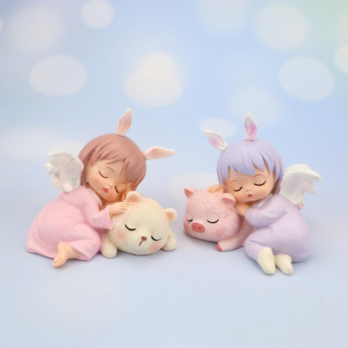 BESPORTBLE 6 Pezzi Decorazione Torta Angelo Bambina in Resina per Tavoli e | Stile Creativo e Adorabile, Figura Cartone per Cameretta, Accessorio Casa, un Pezzo