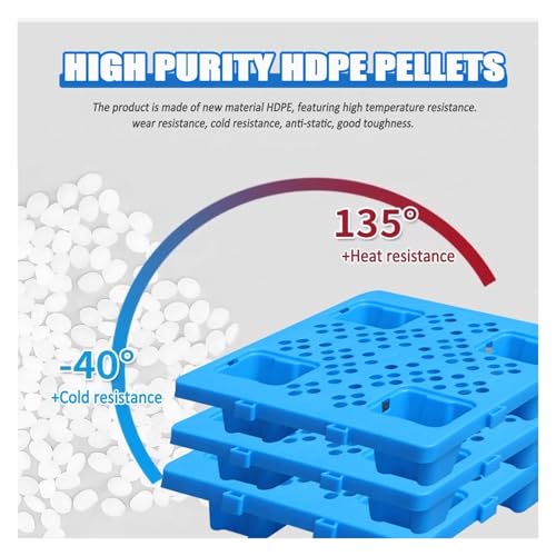 Palettes de sol emboîtables légères en plastique bleu pour entrepôt - 3