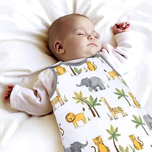 Image of VigorSpring Baby Sleep Sack, Self-Soothing Swaddles for Newborns, Get Longer Sleep, Snug Fit Helps Calm Startle Reflex, New Born Essentials for Baby, 1.5TOG,Jungle Explorer-0-6 Months