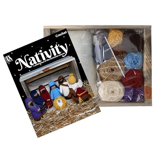 Image of Leisure Arts Crochet Nativity Kit - Amigurumi - 8-Piece Set and 60 Page Instruction Book.