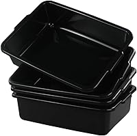 Vista 1 de Pequeña caja comercial de 8 L, tinas rectangulares de autobús, paquete de 4, color negro
