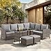 SVITA Madison Rattan-Lounge Polyrattan Ecksofa Gartenmöbel-Set Sofa Garnitur Couch-Eck Braun
