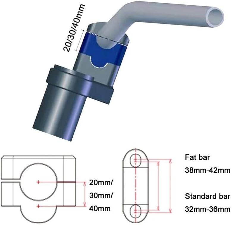 に適合する すべてのオートバイ ダートバイク ATV 22mm 7/8 インチ ハンドルバー ライザー ファット バー ライザー オ