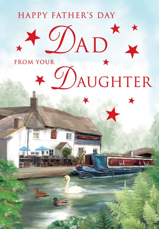 Fathers Day Card Happy Fathers Day Dad From Your Daughter - 9 x 6 inches - Regal Publishing