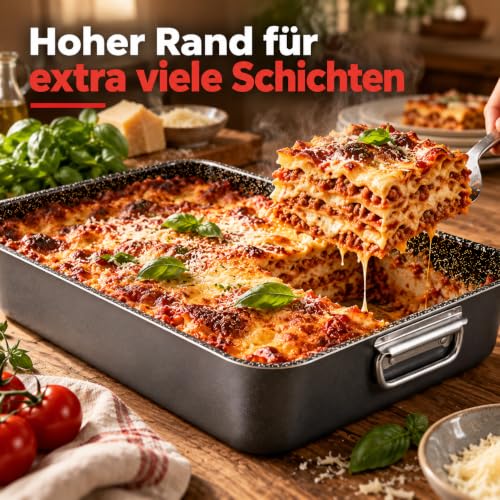 Alluflon Tradition Italy Lasagneform, Aluminium, schwarz, 42 x 29,5 x 7,5 cm – Ansicht 4