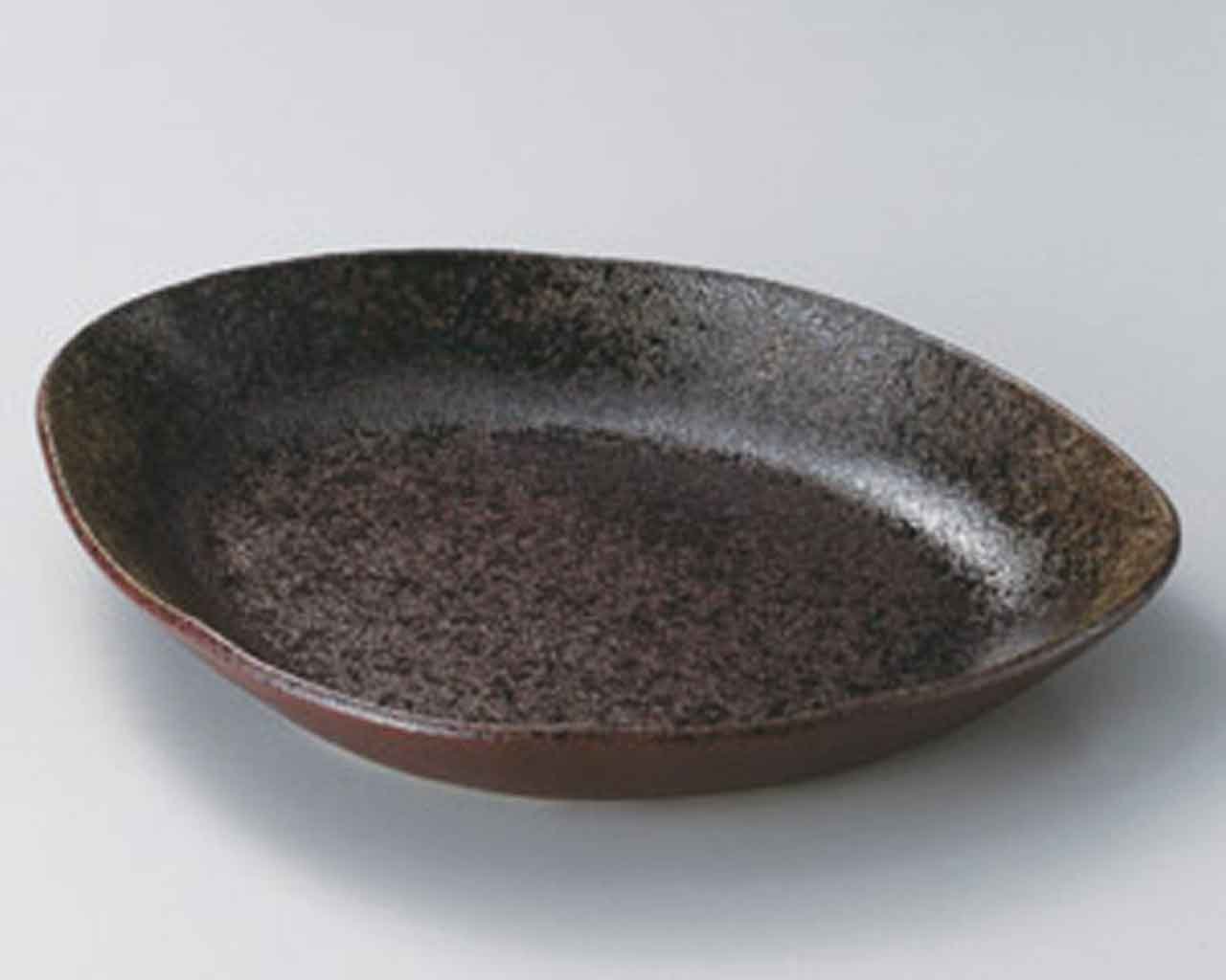 Azuki Glaze 12.4inch Set of 5 Pasta Bowls Brown Ceramic Made in Japan