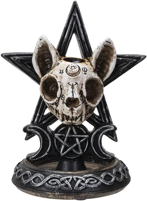 Pacific Giftware Ouija Cat Backflow Burner,6.25-Inch Height, Resin