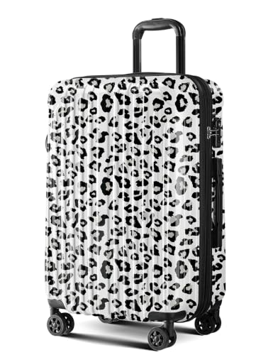 Image of Cheetah Print Carry on Luggage - Airline Approved Suitcases with Spinner Wheels, Built-In TSA Lock,Hard Shell Expandable Suitcases