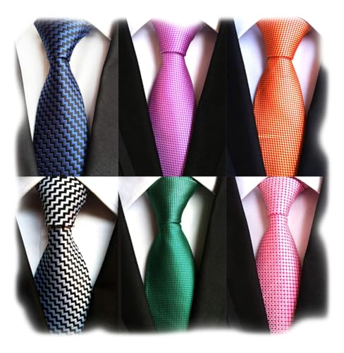 WeiShang Lot 6 PCS Classic Men's Tie Necktie Woven JACQUARD Neck Ties