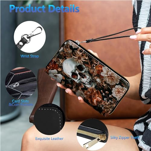 Image of Womens Wallet PU Leather Wristlet Wallets for Women, Large Capacity Lady Fashion Wallet Card Holder Zipper Wallet