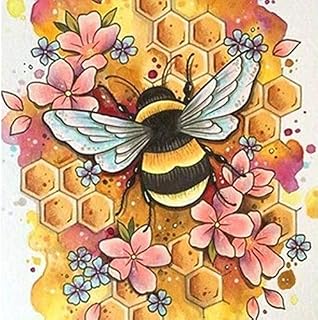 VEGCOO DIY Cross Stitching Kits Stamped Kit Cross-Stitching Counted Cross Stitch Bee 11CT Stamped Cross Stitch Kit 11CT Fabric Embroidery Crafts Kit for Home Decoration Flowers 36*36CM