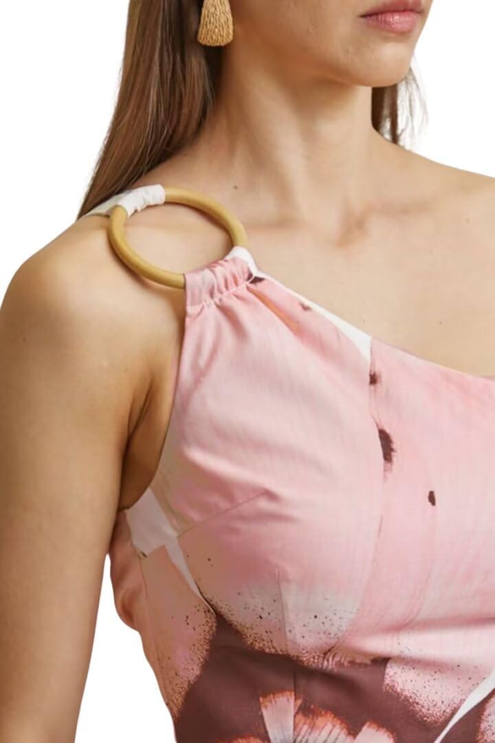 LROSEY Womens Two Piece Outfits Summer Club Birthday Party One Shoulder Crop Top High Waisted Wide Leg Palazzo Pants Sets - Image 4