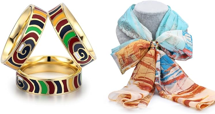 Enamel Scarf Rings Slides for Scarves Scarf Clip Three Ring Scarf Buckle Silk Scarf Ring Wedding Party Clothing Decoration Accessories for Womens Girls style 2