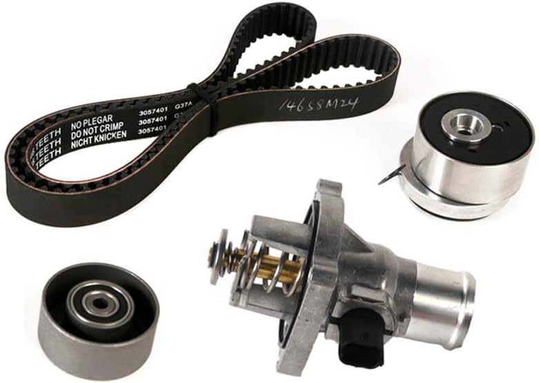 MOCA Timing Belt Kit with Thermostat & Coolant Assembly for 09-11 Aveo & 09-11 Aveo5 & 11-15 Cruze & 13-15 Sonic & 09-10 Pontiac G3 1.6L 1.8L l4 GAS DOHC