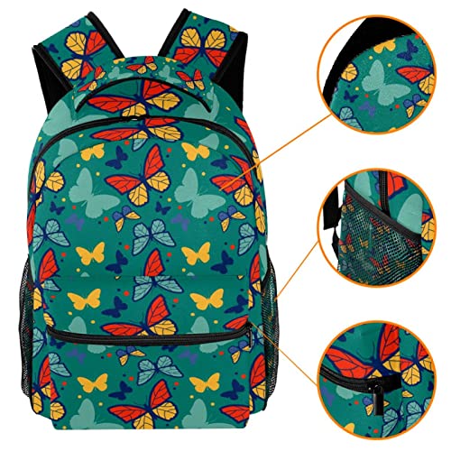 Sac à dos décontracté imprimé papillon au design vintage authentique